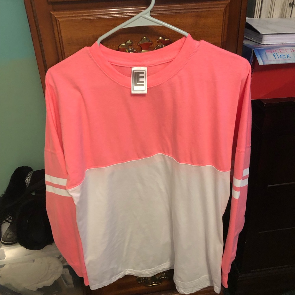 Pink and White Long Sleeve Shirt EUC - Picture 1 of 5